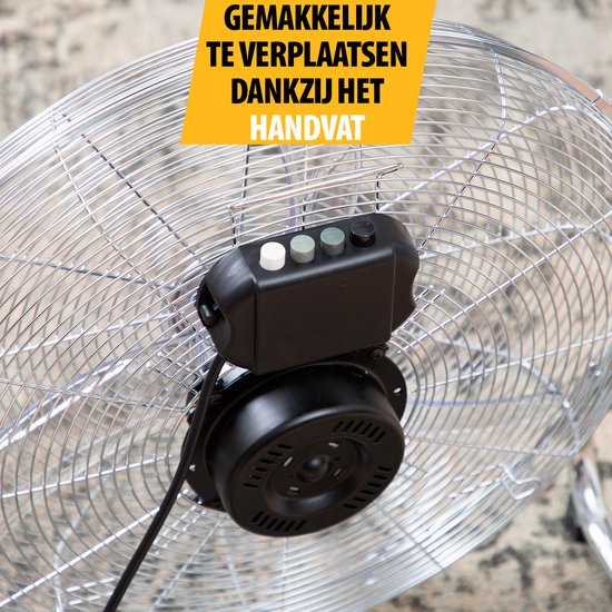Ventilateur de sol métallique Tristar 50 cm – 3 vitesses – Ventilateur de type « box » – Orientable à 130° – Débit d'air puissant – VE-5885