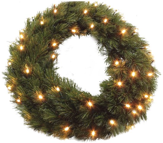 Couronne de Noël « Triumph Tree Forest Frosted » avec éclairage LED - Couronne de Noël Ø 60 cm - Verte