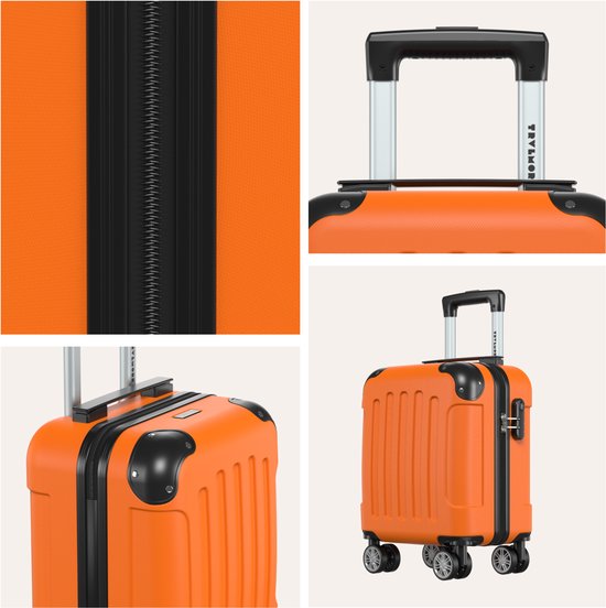 Valise cabine TRVLMORE - 40 x 30 x 20 cm - À placer sous le siège - 24 L - Serrure à combinaison - 4 roulettes - Orange