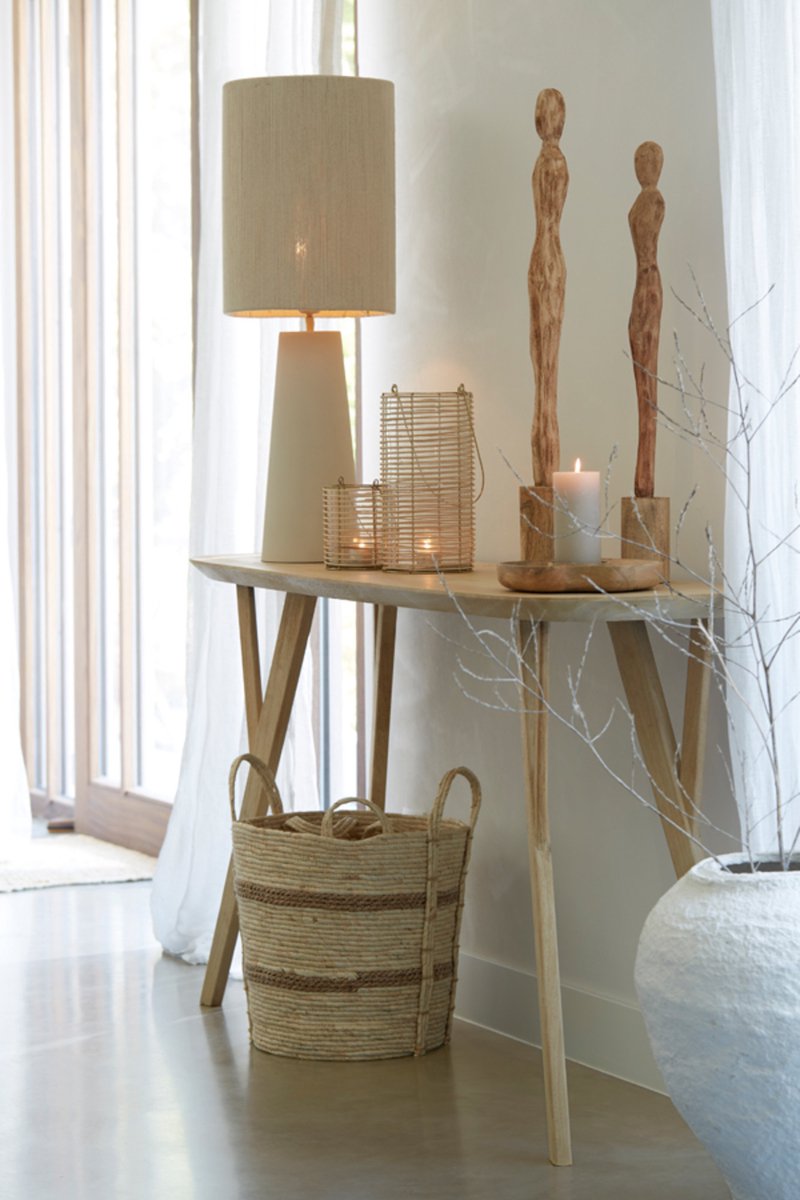 Yelos Base de lampe Ø18x43 cm - Crème mate - Design intemporel et élégant