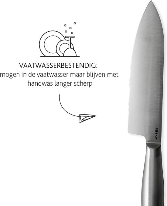 Couteaux de cuisine Boska Copenhagen - Lot de 3 - Pour tout type d'aliments - Set de couteaux - Design unique - Résiste au lave-vaisselle - acier inoxydable