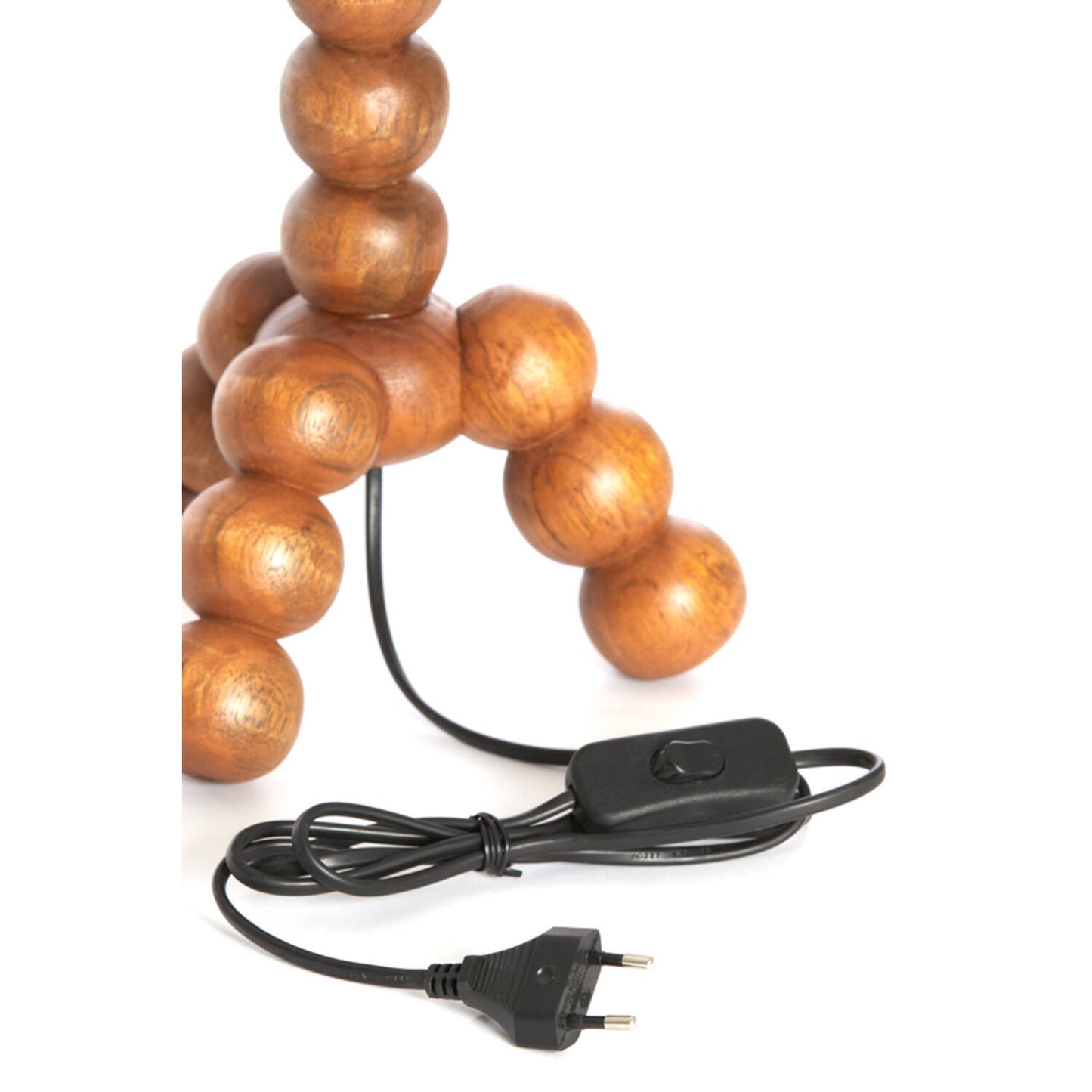 Light & Living VEGLIO Base de lampe 40 cm - Bois brun pétrole - Ampoules empilées - E27