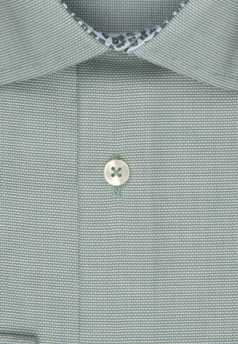 Seidensticker Chemise Hommes Long Arm Shaped Fit Kent Collar Green - Taille 44