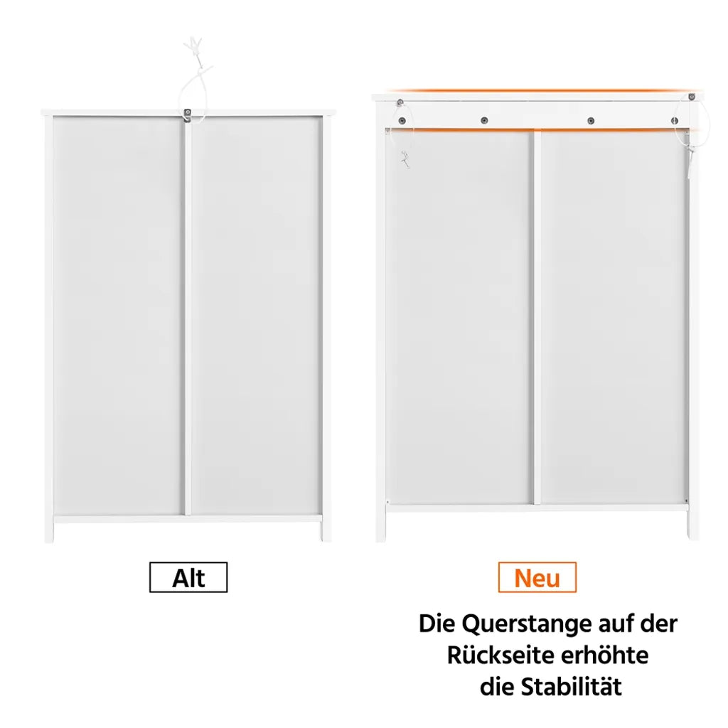 Meuble de salle de bains Yaheetech avec 4 tiroirs et étagères réglables - Blanc - 66 x 35 x 90 cm