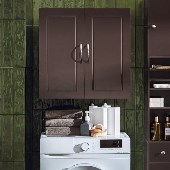 SoBuy FRG231-BR Meuble de salle de bain - Bois composite marron avec tiroir et étagère