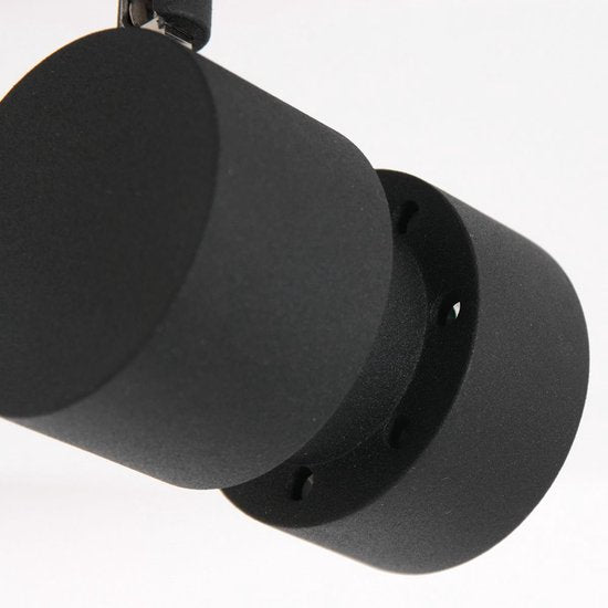 Spot Natasja 7901ZW : spot noir à 1 focale en métal avec ampoule GU10 à intensité variable, design moderne et orientable, adapté à un usage intérieur, Steinhauer