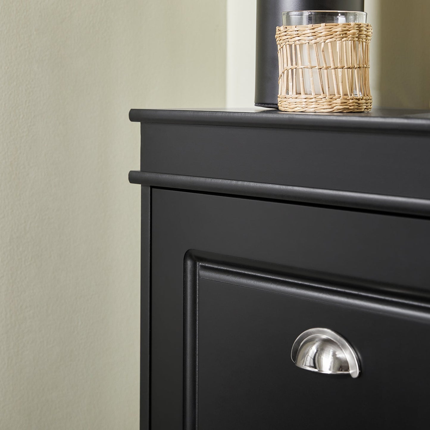 SoBuy Meuble à chaussures avec 3 tiroirs - Étroit - MDF - Max. 45 kg - 53 x 24 x 117 cm - Noir