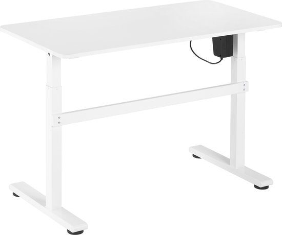 Bureau assis-debout électrique réglable en hauteur - 118 x 58 cm - blanc