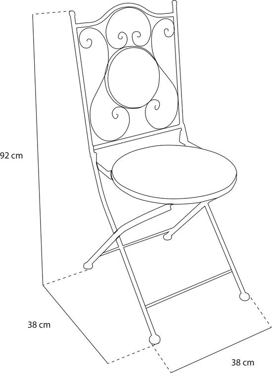 Chaises de bistrot AXI Amélie – Pliantes – Earth Brown – Chaises de jardin pliantes en métal – Dossier haut – Lot de 2 pièces – Effet mosaïque – Incrusté de carreaux de céramique – Capacité de charge de 150 kg – Jardin, terrasse ou balcon