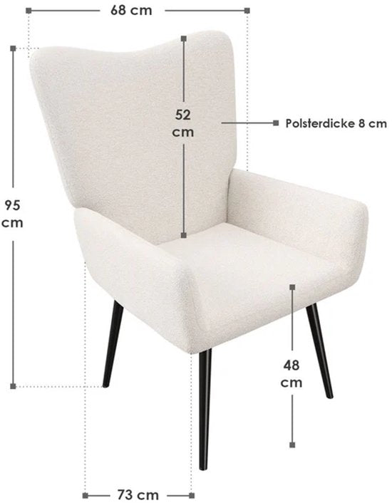 Fauteuil / Recliner Odense - Beige - Tissu bouclé