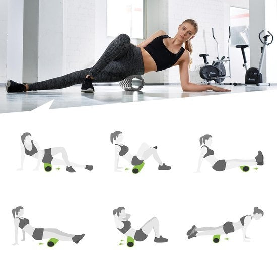 TecTake - Yoga massage roller foam roller gris -402845