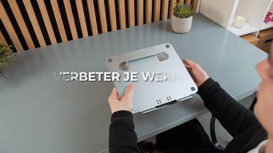 LURK® Laptop Stand Ergonomic - Laptop Raiser en aluminium - Travailler debout - Ajustable et pliable - Silver