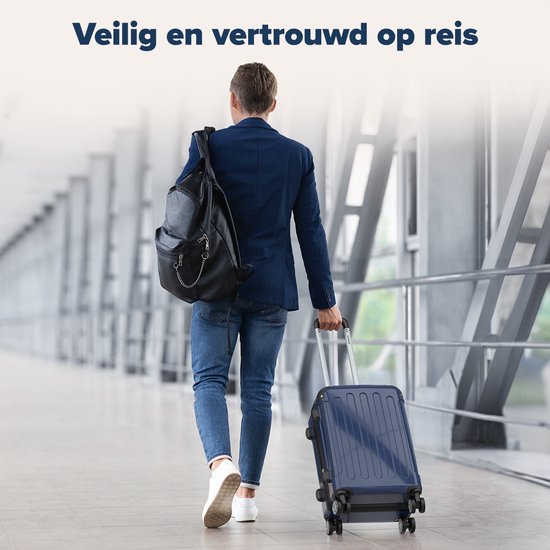 TRVLMORE Valise à main - 45L - Serrure TSA - Léger - Extensible - Trolley - 54x36x22cm - Bleu foncé