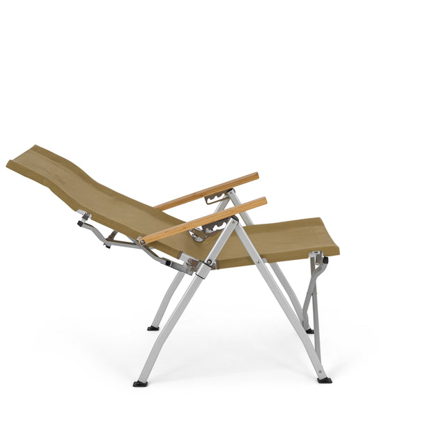 Chaise de camping pliable AMA Relax - Dossier réglable sur 4 positions - Aluminium et bambou - 53 x 62 x 100 cm - Jusqu'à 130 kg