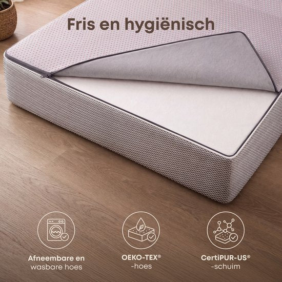 Matelas pliable CozySense® 90 x 200 cm – Matelas d'appoint – Matelas pliable – Respirant – Housse amovible et sac de transport – Épaisseur : 10 cm – Ferme-moelleux