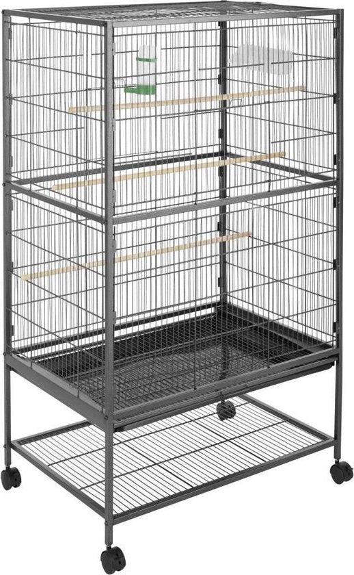 Tectake - Grande cage à oiseaux, volière 131cm de haut - 402287