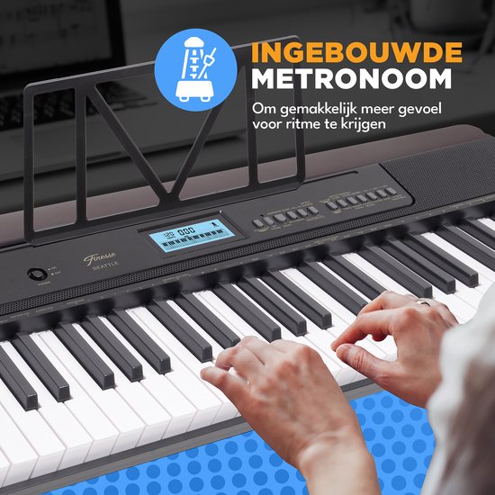 Finesse Keyboard Piano - Stand & Accessories - 61 Keys - MIDI - Digital Piano - Electric Piano - Child