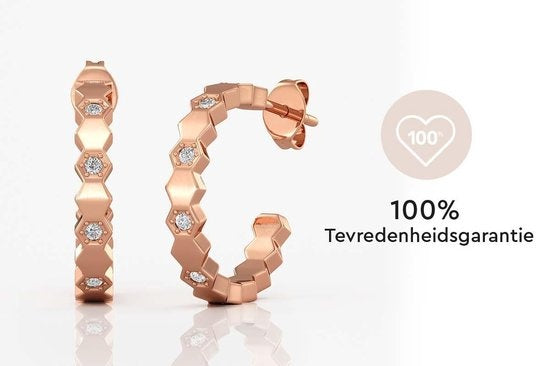 Yolora - Boucles d'oreilles pour dames Boucles d'oreilles - Diamètre 20 mm & cristaux de Kalpa Camaka - Avec plaquage en or rose 18k et boîte cadeau de luxe - Pour la fête des mères et les anniversaires - Plaquage en or rose 18k