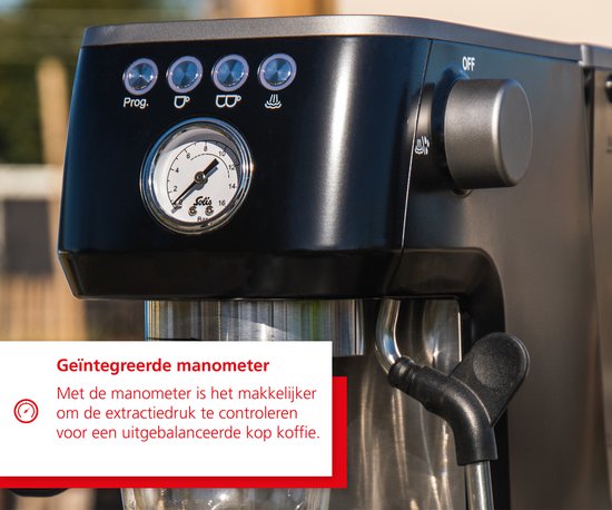 Solis Barista Perfetta Plus 1170 V2 Machine à piston - Machine à espresso - Machine à café en grains - Noir - 1.7L