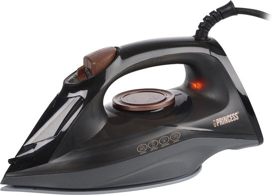Fer à repasser à vapeur Princess 322890 - 2 600 W - Semelle en céramique - Repassage à la verticale - Auto-nettoyant - Réservoir d'eau de 220 ml - Chauffe rapidement - Système anti-gouttes