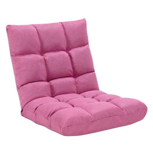 Fauteuil de sol réglable Coast – 14 positions d'inclinaison du dossier – 106,5 x 55,5 x 10 cm – Rose foncé