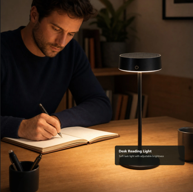 Lampe de table Arlgsite Solar - Sans fil - Rechargeable via USB-C - Intensité réglable - 3 modes de couleur