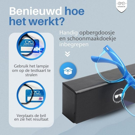 LC Eyewear Lunettes d'ordinateur pour enfants - Lunettes à lumière bleue - Lunettes d'affichage - Unisexe - Bleu transparent
