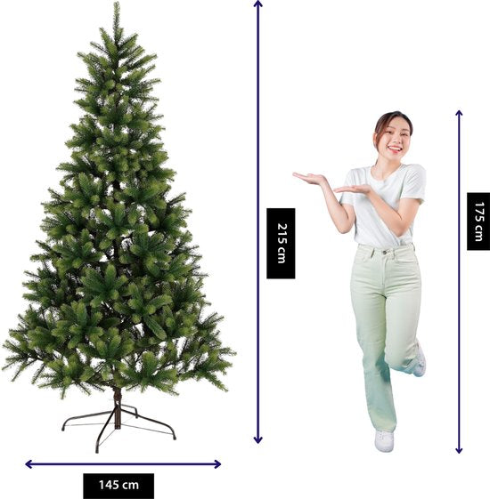 Black Box Trees Toronto - Sapin de Noël Deluxe - Silhouette imposante avec 1 282 branches - Décoration de Noël d'intérieur - Sapin artificiel en plastique - H 215 x Ø 145 cm - Vert