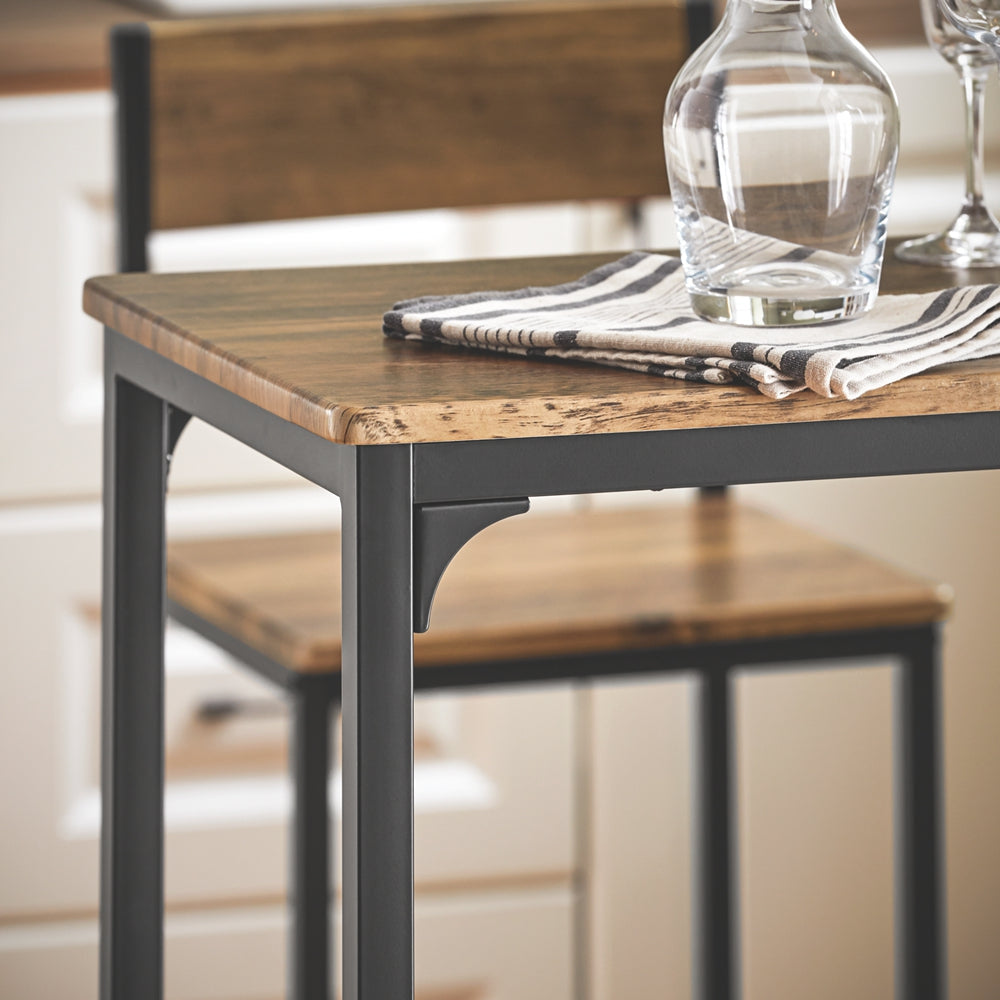 SoBuy OGT03-XL Table bistro avec 2 tabourets - Industriel - Ensemble 3 pièces