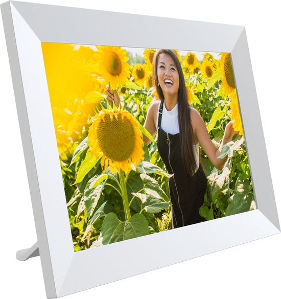 Cadre photo numérique Denver 10,1 pouces - FULL HD - Frameo App - Cadre photo - WiFi - 16GB - IPS Touchscreen - PFF1064W