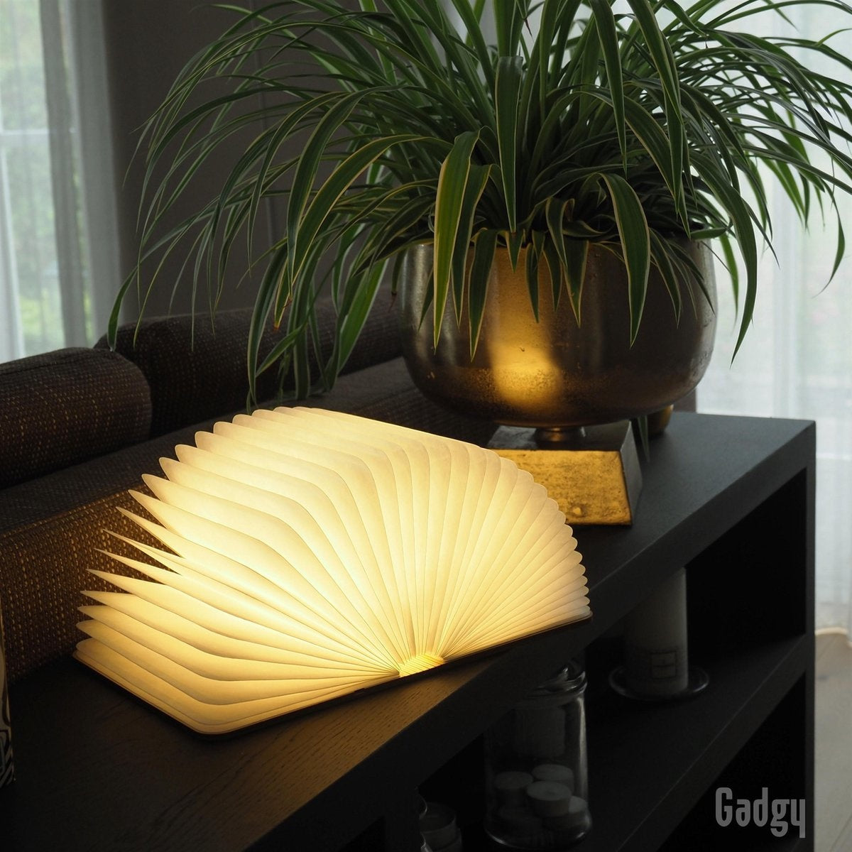 Gadgy Book Lamp - Lampe de table pour chambre à coucher - Eclairage d'ambiance intérieur - Taille : 21.5 x 17cm - Rechargeable