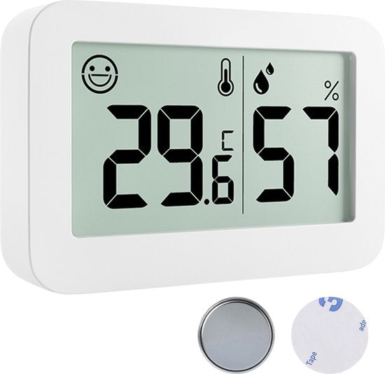Ease Electronicz Hygromètre & Thermomètre - Station météo - Humidimètre - Thermomètre d'intérieur - Pile et bande adhésive incluses