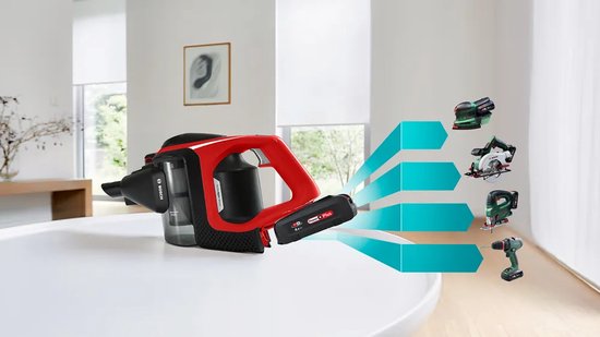 Bosch - Unlimited 8 - ProAnimal - BCS8214ANM - Aspirateur balai - Noir/Rouge
