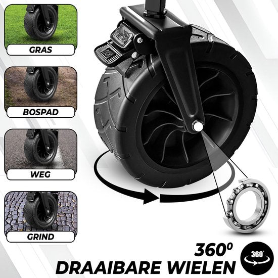 Outbee Bolderkar - Bolderkar pliable - Capacité de charge de 100 kg - Capacité de 100 litres - Noir