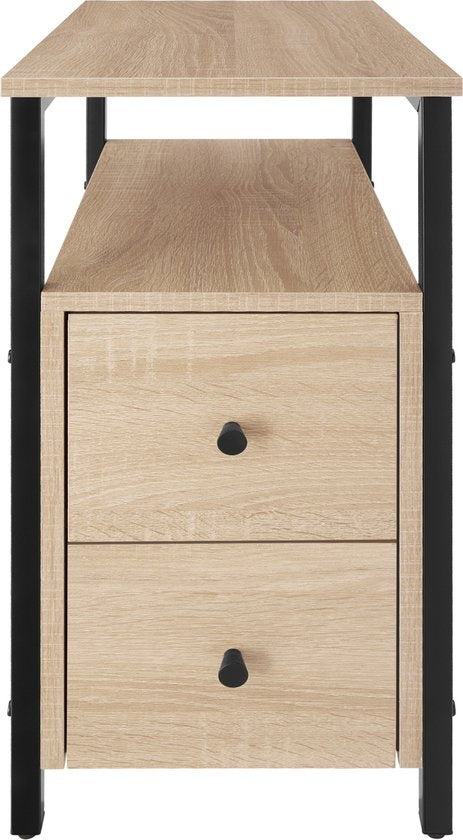 tectake - Table de chevet table d'appoint Tullamore - 49,5x30x61,5cm - industriel - brun clair - 404729
