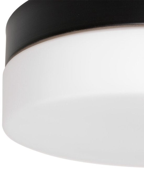 Plafonnier Ikaro 1362ZW Noir Ø18 cm - Moderne, Électronique et Verre, Steinhauer