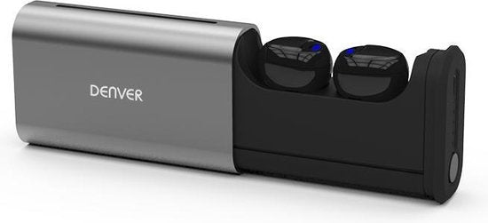 Denver TWE-60 - Ecouteurs sans fil Bluetooth - avec étui de chargement - Noir