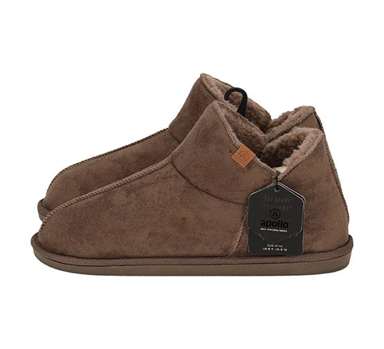 Apollo Home Boots Chaussons pour hommes - Daim - Taille 43/44 - Taupe