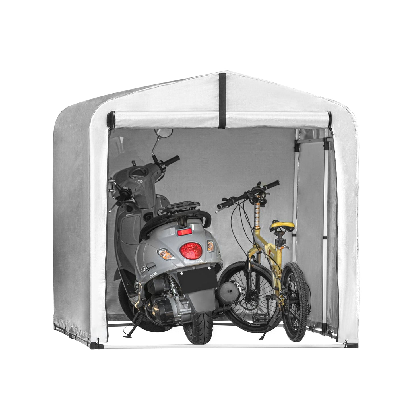 Abri de jardin Sobuy KLS11-II-L - Abri de jardin étanche pour vélos et outils - 159 x 165 x 219 cm - Argent