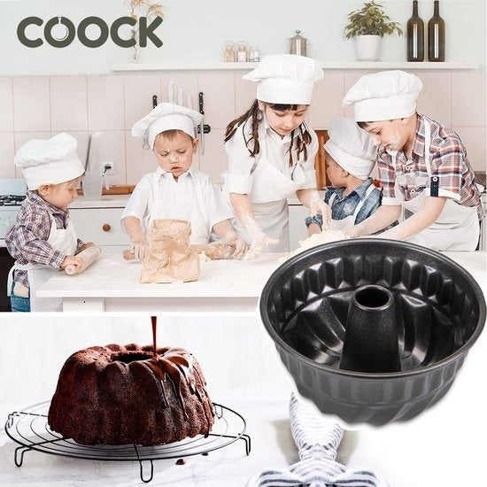 COOCK - Plaque à pâtisserie - Turban - Plaque à pâtisserie avec revêtement antiadhésif - 23 cm de diamètre - Plaque à pâtisserie - Raclette à pâte & E-Book inclus