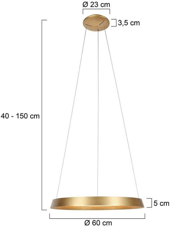 Steinhauer - lampe suspendue - Ringlux - or - métal - Ø 60cm - LED - 3692GO