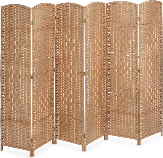 Paravent - 170 x 241 cm - pliable - 6 panneaux - bois - papier