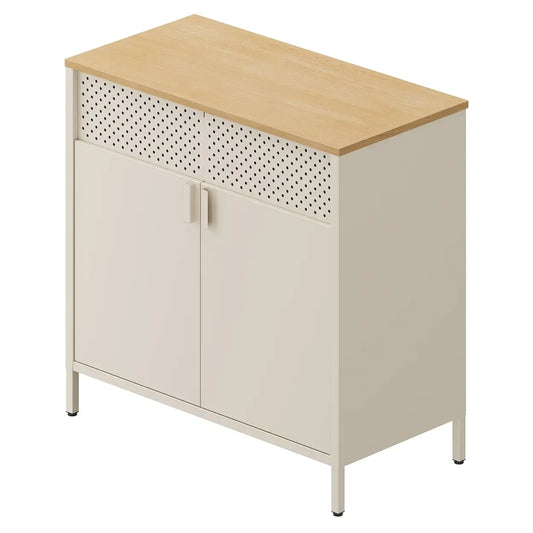Joyfurnos Ochama : meuble de rangement avec porte - étagère réglable - 80 x 40 x 76 cm - beige