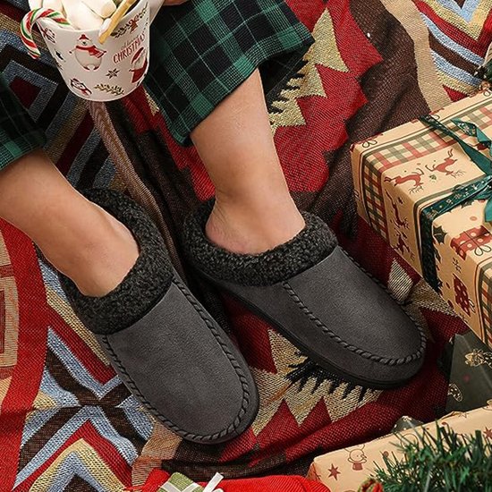 Chaussons Hommes - Chaussons - Taille 44/45 - Gris - Antidérapant - Comfeet
