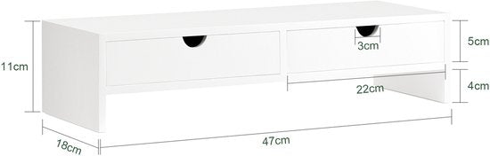 Meuble de bureau - SoBuy - Support ordinateur portable / écran - 47 x 18 x 11 cm - Blanc