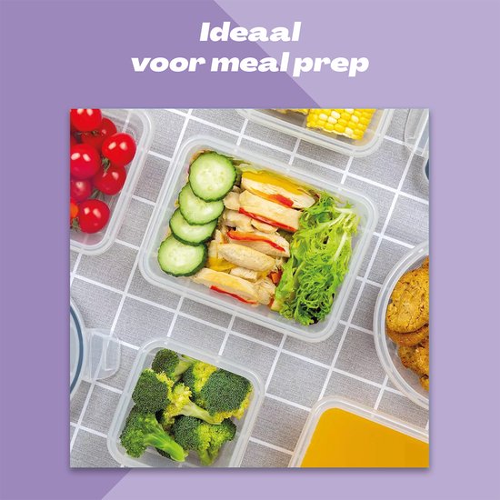 TidyHome® Barquettes de conservation des aliments - Lot de 24 pièces - Dimensions des notes ! - Récipients pour la préparation des repas - Convient pour le micro-ondes, le congélateur et le lave-vaisselle - Récipients pour le réfrigérateur - Récipients de