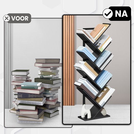 Bayt Bookcase - Bibliothèque - Bois industriel - Noir - 116x20x34 cm