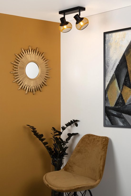 Lucide LUCAS - Spot de plafond (lampe de plafond) - 2xE14 - Or mat / Laiton