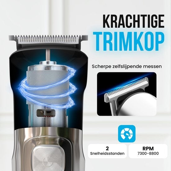 Strex Beard trimmer - 14 in 1 Set - Sans fil et résistant à l'eau - Multigroomer / Bodygroomer / Trimmer