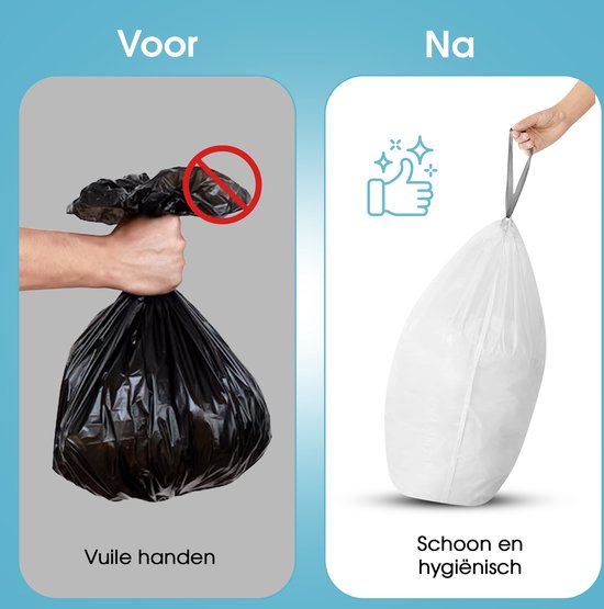 Sacs poubelle Trashure - 30 L - Compatibles avec la poubelle Brabantia Code O - 6 rouleaux de 20 pièces - 30 litres avec fermeture à cordon